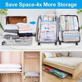 img 1 attached to 📦 BoxLegend Premium Vacuum Storage Bags Thicker Type 8 Pack - Increase Closet Space by 80% for Clothes, Blankets, Pillows