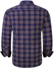 img 3 attached to 👔 Classic Flannel Shirts: Regular Sleeve Buttoned Style for Men