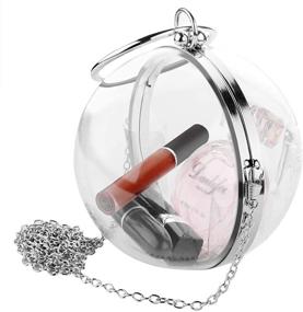 img 3 attached to 👛 Прозрачная сумочка "Clear Round Ball Purse": Прозрачная акриловая вечерняя клатч-сумка для вечеринок, выпускных и концертов