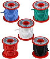 bntechgo 14 gauge silicone wire kit - 25ft red/black/white/blue/green 14 awg stranded wires: premium quality logo
