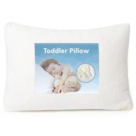 👶 toddler kids pillow - soft memory foam 13 x 18 - small mini nap bed pillow for sleeping and travel - suitable for daycare, cribs, and pack n play - ages 1, 2, and 3 - ideal for children, little boys, and girls logo