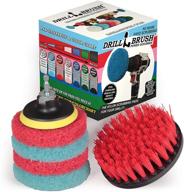 🔄 versatile and efficient drill brush power scrubber for outdoor and bathroom cleaning – stiff bristle deck brush, concrete scrub brush, scrub pad attachments for cordless drill, shower cleaner, glass shower doors logo