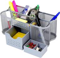 🗂️ organize your desk in style with decobros silver desk supplies organizer caddy logo