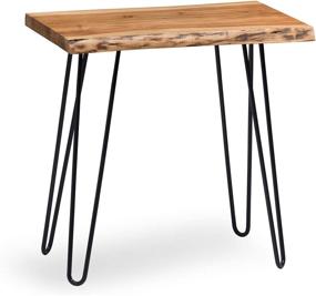 img 4 attached to Alaterre Furniture Hairpin Natural End Table: Embrace the Beauty of Live Edge Design