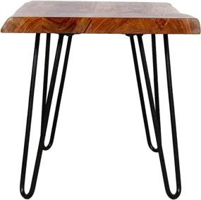 img 2 attached to Alaterre Furniture Hairpin Natural End Table: Embrace the Beauty of Live Edge Design