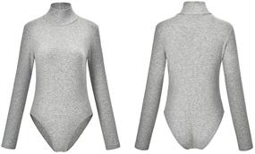 img 2 attached to Queen M Bodysuit Turtleneck Jumpsuit Stretchy Women's Clothing for Jumpsuits, Rompers & Overalls