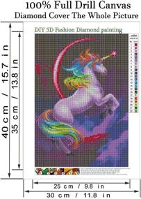 img 3 attached to 🌈 Full Drill Round Rainbow Animal Diamond Painting Kit - AIRDEA DIY 5D Diamond Art Gem Embroidery Rhinestone Cross Stitch Supply for Adults Kids - Home Wall Art Decor 30x40 cm