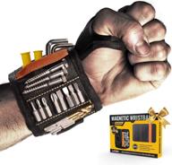 🔧 lanxu magnetic wristband: perfect tool belt with 15 strong magnets for screws, nails, and drill bits - ideal diy handyman gift for men, women, dad/father, husband, wife, boyfriend, and family - unique christmas present! logo