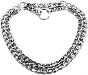 img 4 attached to 🐶 Shop GUXL Dog Martingale Pinch Choke Collar - Heavy Duty Titan Training Slip P Chain Collar - Adjustable 2 Row Chrome for Small, Medium, and Large Dogs