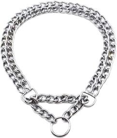 img 3 attached to 🐶 Shop GUXL Dog Martingale Pinch Choke Collar - Heavy Duty Titan Training Slip P Chain Collar - Adjustable 2 Row Chrome for Small, Medium, and Large Dogs