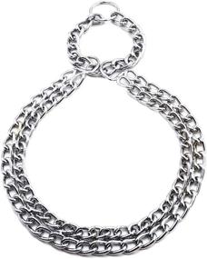 img 2 attached to 🐶 Shop GUXL Dog Martingale Pinch Choke Collar - Heavy Duty Titan Training Slip P Chain Collar - Adjustable 2 Row Chrome for Small, Medium, and Large Dogs