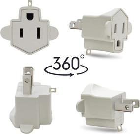 img 2 attached to 🔌 ETL Listed 3 Prong to 2 Prong Outlet Adapters - Polarized Grounding Outlet Converters for Wall Outlet - Heat Resistant Plug Converter - Converts 2 to 3-Prong - Pack of 6 (White)