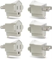 🔌 etl listed 3 prong to 2 prong outlet adapters - polarized grounding outlet converters for wall outlet - heat resistant plug converter - converts 2 to 3-prong - pack of 6 (white) logo