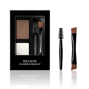 img 1 attached to 💫 Revlon ColorStay Набор для бровей - Длительная стойкость порошка для бровей, прозрачная пудра, двусторонняя кисть для бровей с угловым наконечником и щеткой, мягкий коричневый (104), 0.08 унции