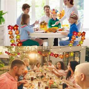img 2 attached to 🍁 Ponwec Fall Room Decor Maple Leaf Light: Vibrant 5-Color Garland with 20 Twinkle Lights for Indoor Outdoor Thanksgiving Party Decorations