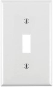 img 1 attached to 🔲 Leviton 1-Gang Toggle Device Switch Wallplate - White, 1-Pack, Thermoplastic Nylon