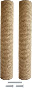 img 4 attached to 🐱 Premium Cat Scratching Post Replacement - Durable Hemp Rope Scratcher Posts for Large Indoor Cats - Includes Screws - Set of 2, 15.7" Tall