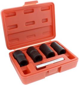 img 4 attached to ABN Twist Socket Set: Extractor Tool for Lug Nut Removal - 5 Piece Metric Bolt and Lug Nut Socket Set