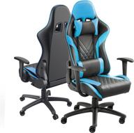 🪑 eureka gaming chair: ergonomic backrest, adjustable swivel and seat height, with headrest and lumbar pillow - ideal computer chair for teens and adults - blue логотип