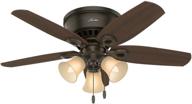 🔍 hunter builder indoor low profile ceiling fan with led light and pull chain control, 42-inch, new bronze - enhanced seo логотип