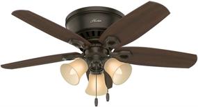 img 4 attached to 🔍 Hunter Builder Indoor Low Profile Ceiling Fan with LED Light and Pull Chain Control, 42-inch, New Bronze - Enhanced SEO