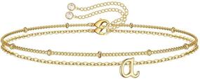 img 4 attached to Yoosteel Tiny Initial Bracelets: Personalized Layered Letter Bead Jewelry for Women and Girls