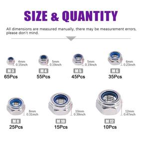 img 3 attached to 🔒 Swpeet 250Pcs 304 Stainless Steel Metric Lock Nut Assortment Kit: Ideal for Lock Washers, Nylon Insert Locknut Series - M3 M4 M5 M6 M8 M10 M12