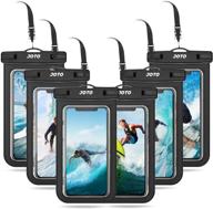 📱 joto waterproof cellphone pouch, universal dry bag case for iphone 13 pro max 13 mini, 12 11 pro max xs max xr xs x 8 7 6s plus, galaxy s10 s9/s9+/s8/s8+/note10+ 9, pixel 4 xl up to 7" - black (pack of 6) logo