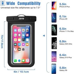 img 2 attached to 📱 JOTO Waterproof Cellphone Pouch, Universal Dry Bag Case for iPhone 13 Pro Max 13 Mini, 12 11 Pro Max Xs Max XR XS X 8 7 6S Plus, Galaxy S10 S9/S9+/S8/S8+/Note10+ 9, Pixel 4 XL up to 7" - Black (Pack of 6)