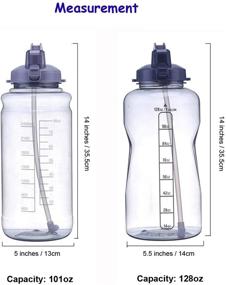 img 3 attached to 🏞️ YIREN 1 Gallon (128oz) Water Bottle: Carry Handle, Pop Up Straw, BPA Free, Leak Proof - Ideal for Sports and Camping (Pink, 128oz, 2 Scales)