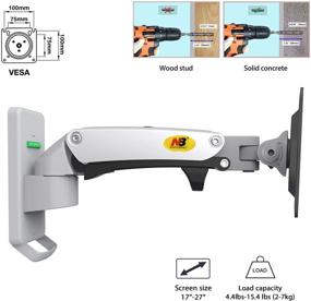 img 3 attached to 🖥️ NB North Bayou F120-S TV Monitor Wall Mount Bracket: Full Motion Articulating Swivel for 17-27 Inch Monitors (4.4~15.4lbs Load Capacity)