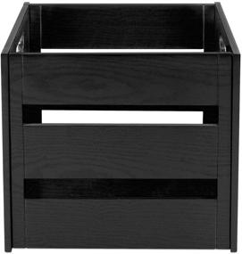 img 3 attached to Organize Your Vinyl Collection in Style with the Victrola Wooden Record Crate, Black (VA-20-BLK)