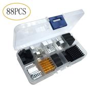 heatsink kit - small to medium cooler set for cooling development board, laptop cpu, gpu, vga, ram, ic chips, led, mosfet, transistor, scr, southbridge, northbridge, voltage regulator - 88pcs logo