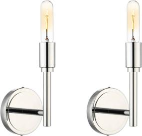 img 4 attached to Phansthy Industrial Wall Sconce Set Of Two 1-Light Simplicity Metal Sconce Wall Lighting(Chrome Polished)