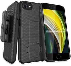 img 4 attached to 📱 BELTRON iPhone 7/8/SE 2020 Holster Case: Slim Rubberized Grip with Swivel Belt Clip & Built-In Kickstand