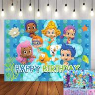 📸 whimsical cartoon bubble guppies photography backdrop: perfect for fun-filled ocean bubble theme parties, newborn baby showers, and cake table decor - 5x3ft logo