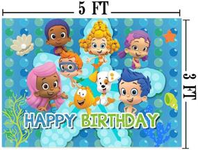 img 2 attached to 📸 Whimsical Cartoon Bubble Guppies Photography Backdrop: Perfect for Fun-filled Ocean Bubble Theme Parties, Newborn Baby Showers, and Cake Table Decor - 5x3ft