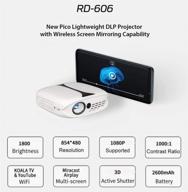 📽️ romix pico lightweight mini portable dlp 3d 1080p projector: wireless screen mirroring capability logo
