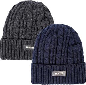 img 4 attached to HIG Winter Comfortable Beanie Fleece Outdoor Recreation in Outdoor Clothing