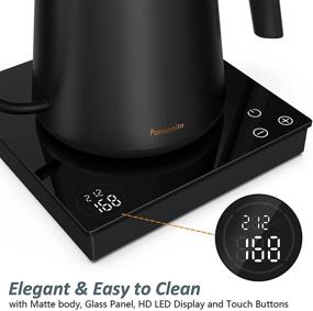 img 1 attached to Pansonite Gooseneck Electric Kettle: Temperature Control, Pour Over Tea Coffee Hot Water Boiler - 304 Stainless Steel, 1200W Quick Heating, 0.7 Liter, Matte Black