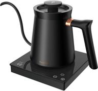 pansonite gooseneck electric kettle: temperature control, pour over tea coffee hot water boiler - 304 stainless steel, 1200w quick heating, 0.7 liter, matte black logo