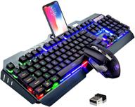 🌈 enhanced gaming experience with rainbow rechargeable wireless mechanical keyboard logo