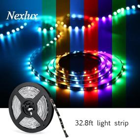 img 1 attached to 💡 16.4ft LED Light Strip, Nexlux Non-Waterproof 5050 SMD Single RGB LED Flexible Strip Light Black PCB Board Color Changing Decoration Lighting – No Power Adapter and Remote Control