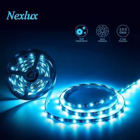 img 2 attached to 💡 16.4ft LED Light Strip, Nexlux Non-Waterproof 5050 SMD Single RGB LED Flexible Strip Light Black PCB Board Color Changing Decoration Lighting – No Power Adapter and Remote Control