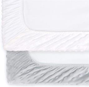 img 1 attached to 👶 The Peanutshell Plush Minky Changing Pad Covers: Unisex Grey & White, 2 Pack Set for Baby Boys or Girls