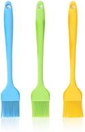 🍽️ food-grade silicone basting pastry brush set of 3 – ideal for cooking, baking, grilling, bbq – small silicone cooking brush for oil, marinades, butter spread, meat sauces – easy to clean and dishwasher safe logo