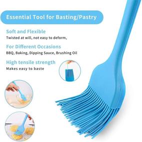 img 1 attached to 🍽️ Food-Grade Silicone Basting Pastry Brush Set of 3 – Ideal for Cooking, Baking, Grilling, BBQ – Small Silicone Cooking Brush for Oil, Marinades, Butter Spread, Meat Sauces – Easy to Clean and Dishwasher Safe