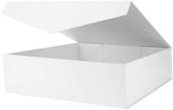 🎁 подарочная коробка packhome extra large с крышкой, 17x14.5x5.5 дюймов - идеально подходит для одежды и больших подарков, матовый белый с текстурой зерна логотип