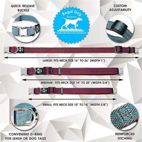 img 3 attached to 🐶 Durable Dog Collar with Metal Buckle and D Ring - Adjustable Medium Pet Collar for Enhanced Strength and Style (Blue/Gray Stripe)