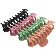 🌸 large hair claw clips for thick hair - set of 4, strong hold for women, barrettes for long hair, fashion accessories for girls - hair clamps clip, 4.3 inch big hair claw for heavy hair logo